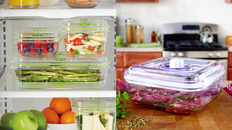 FoodSaver 4-Piece Container Set | $32 | AmazonFoodSaver Quick Marinator | $11 | Amazon